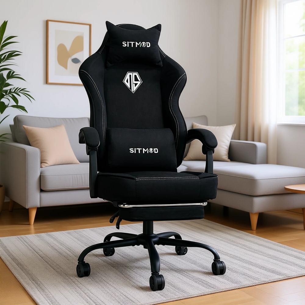 Gaming Chair Cushion - Ergonomic Gaming Chair with Footrest and
