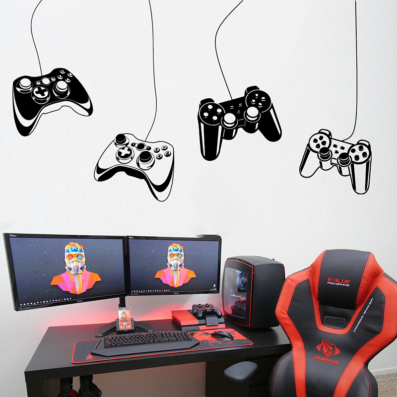 Gaming Console Wallpaper - 4Pcs Game Controller Wall Sticker Playroom