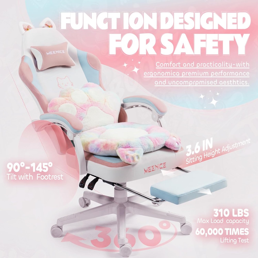 Gaming Chair Cushion - Gaming Chair Cute with Cat Ears