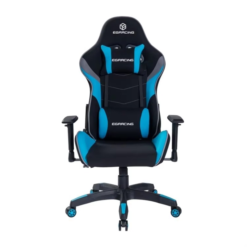 Gaming Chair Cushion - Black and Blue Gaming Chair with