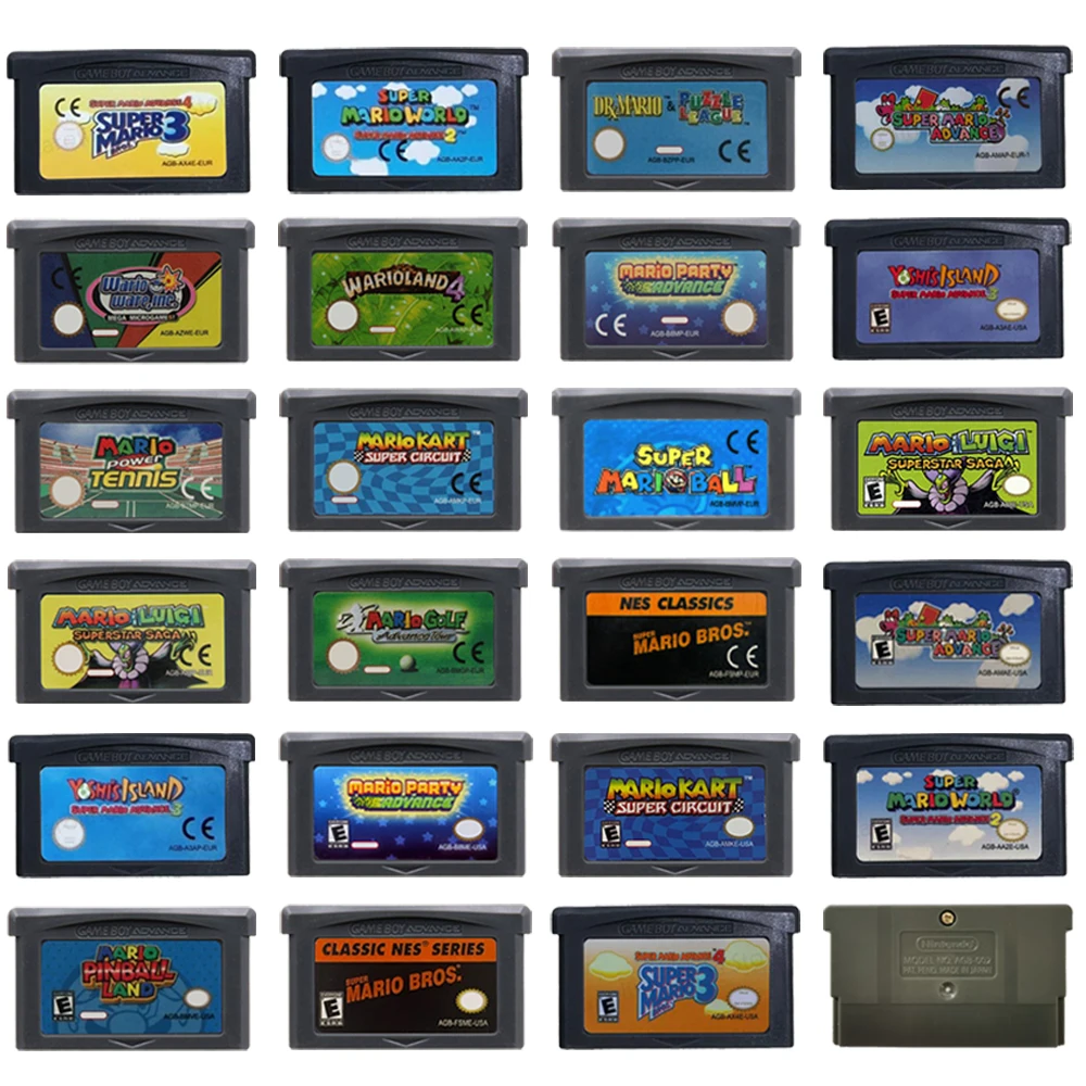 Gaming Console Mario - GBA Game Cards Cartridge 32 Bit