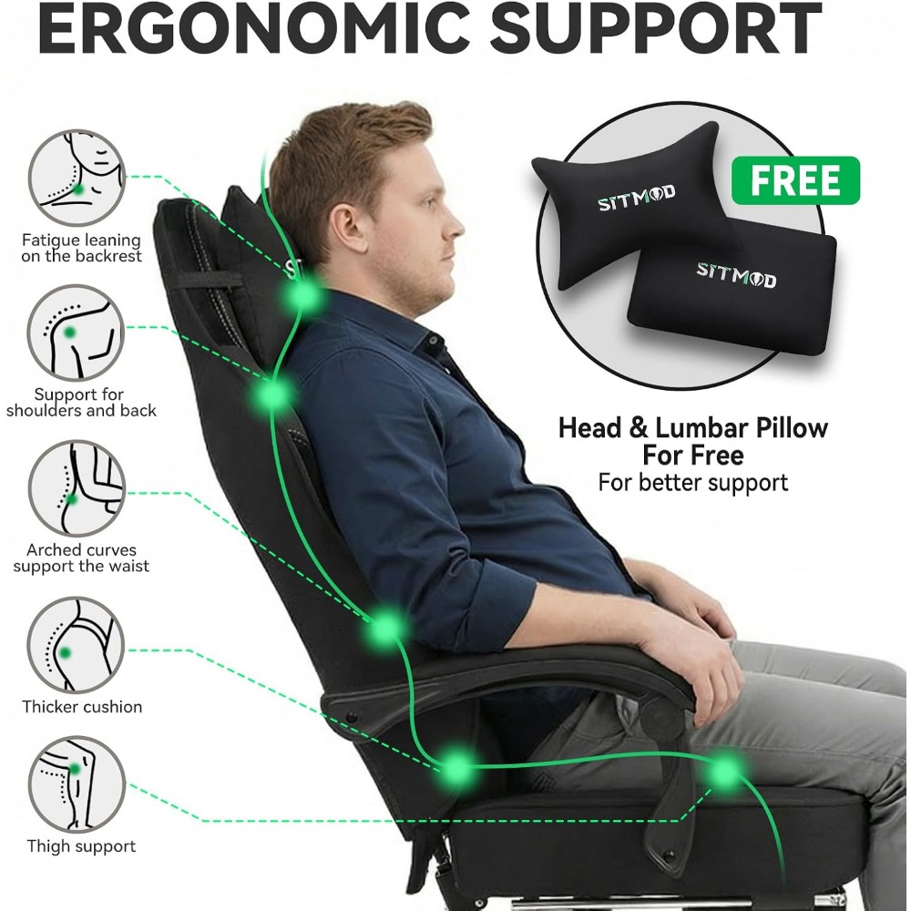 Ergonomic Gaming Chair with Fo - Gaming Chair Cushion recension och pris