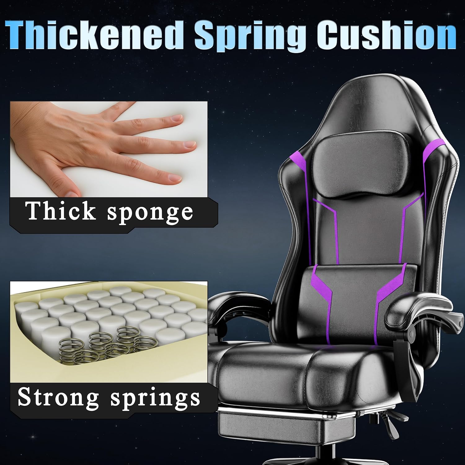 Ergonomic Gaming Chair with Po - Gaming Chair Cushion recension och pris