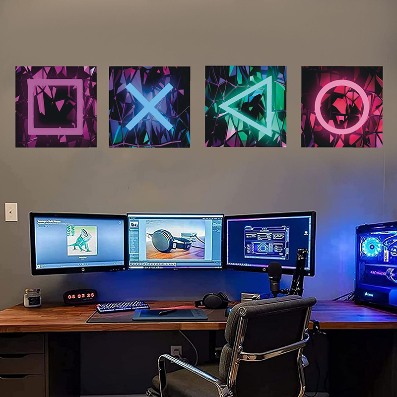 4PCS Kids Gaming Room Game Wal - Gaming Console Wallpaper recension och pris