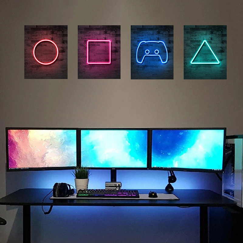 4PCS Kids Gaming Room Game Wal - Gaming Console Wallpaper recension och pris