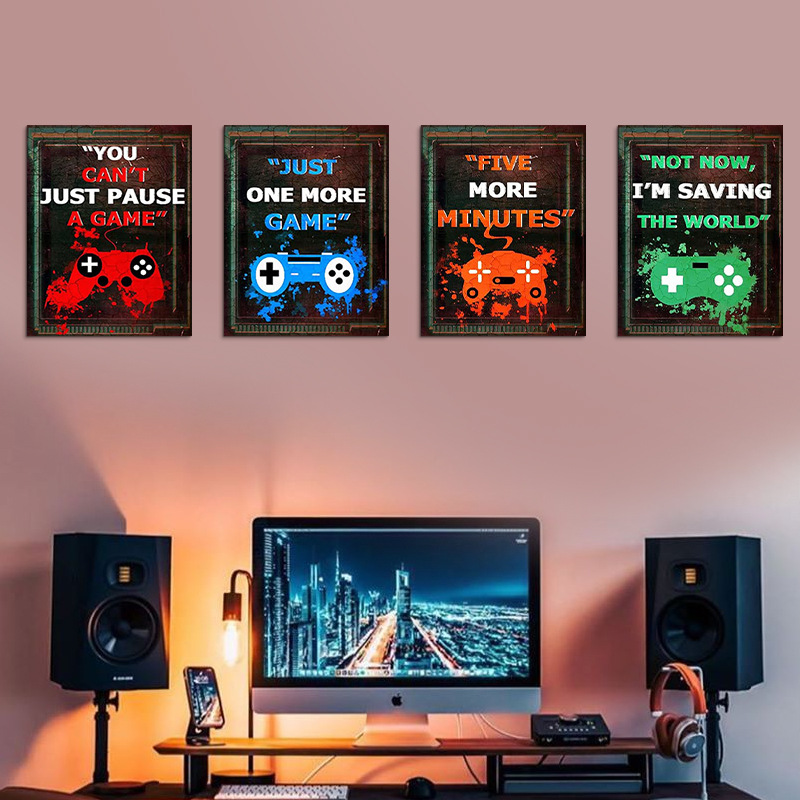 4PCS Kids Gaming Room Game Wal - Gaming Console Wallpaper recension och pris