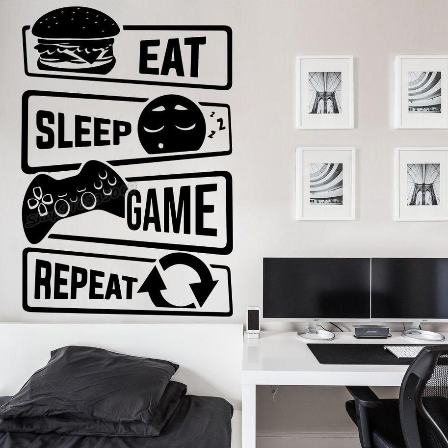 Eat Sleep Game Repeat Gamer Wa - Gaming Console Wallpaper recension och pris