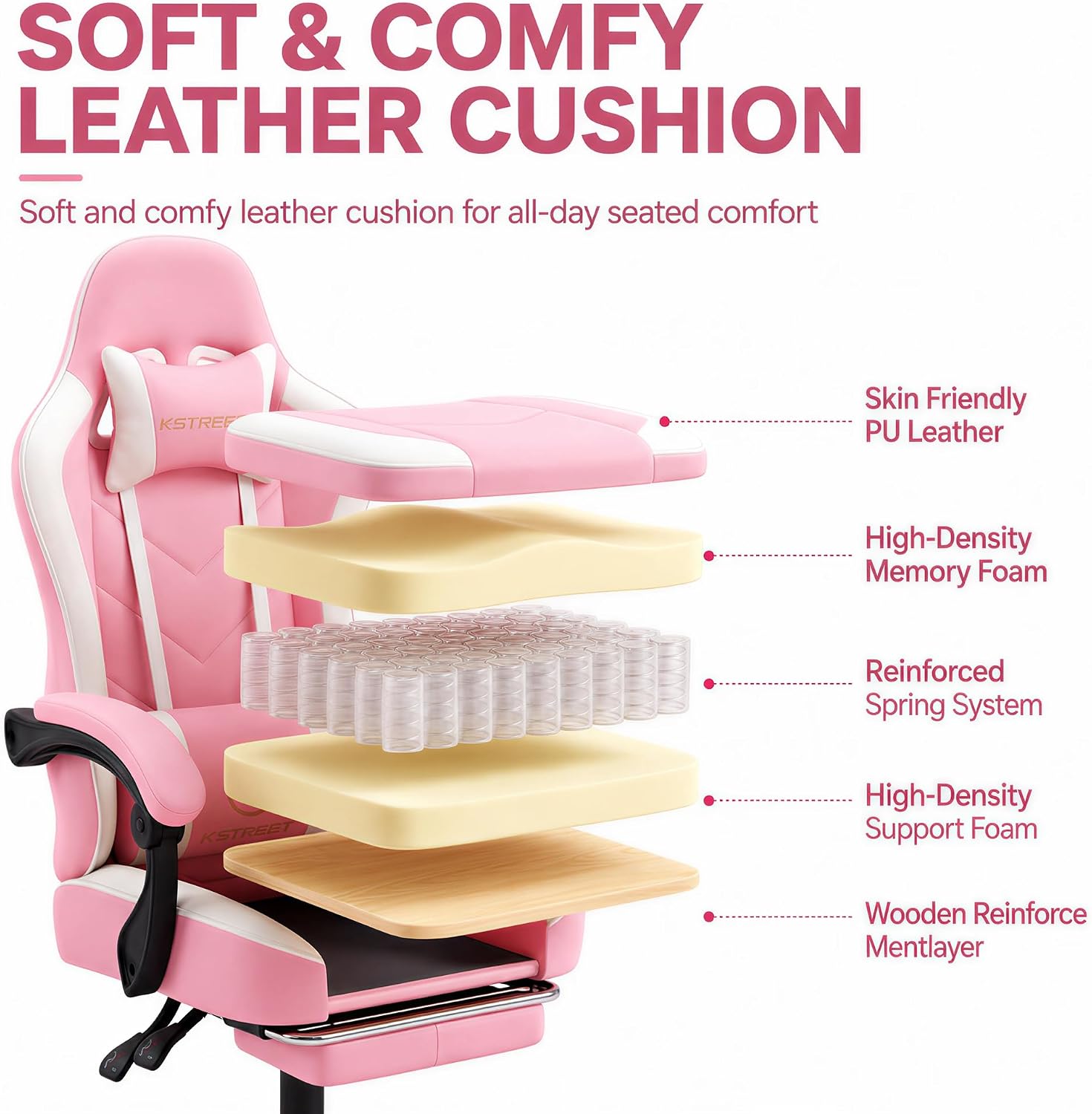 Ergonomic High Back Gaming Cha - Gaming Chair Cushion recension och pris